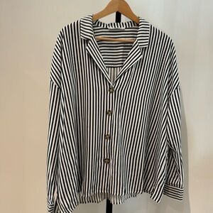 Navy and white stripe shirt 16
